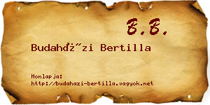 Budaházi Bertilla névjegykártya